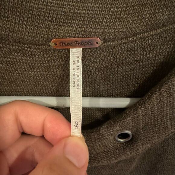 Free People Slub Highway Knit Zip-Up Vest In Olive Green Size Small - Picture 6 of 9